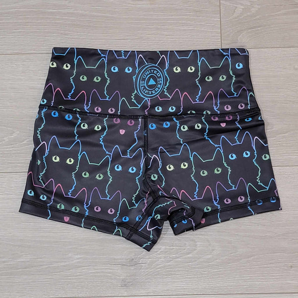 United Lifters - Cats - Ladies Active Shorts - High Waist